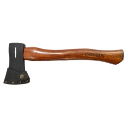 Camillus 19345 American Hickory Hatchet Plain Carbon Steel Blade 14 Hickory Handle 16 OAL Includes Leather Sheath