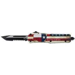 Templar Knife LTX531   2.25 Tanto Part Serrated 440C SS Blade Texas Flag