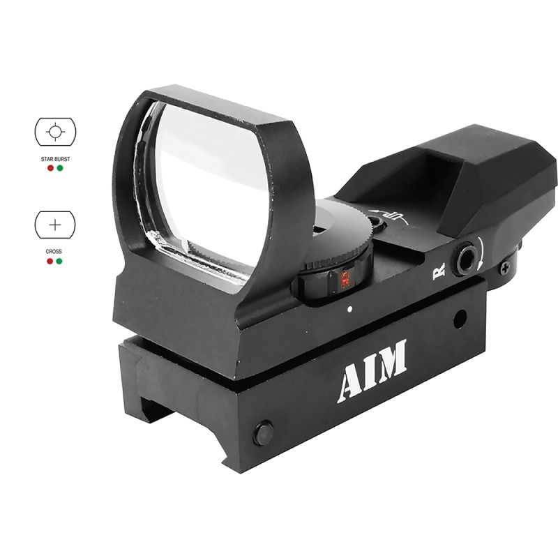 Aim Sports RT403 Reflex Sight Classic Edition Matte Black 1x34mm RedGreen Multi Reticle