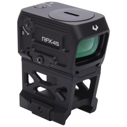 Viridian 9810060 RFX45  Black Anodized 1 x 24 mm x 15.5 mm 5 MOA Green Dot ACROPicatinny High 13 Cowitness Mount