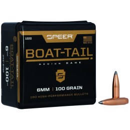 Speer 1220 BoatTail  6mm 100gr Jacketed Soft Point Boat Tail 100 Per Box5 Case