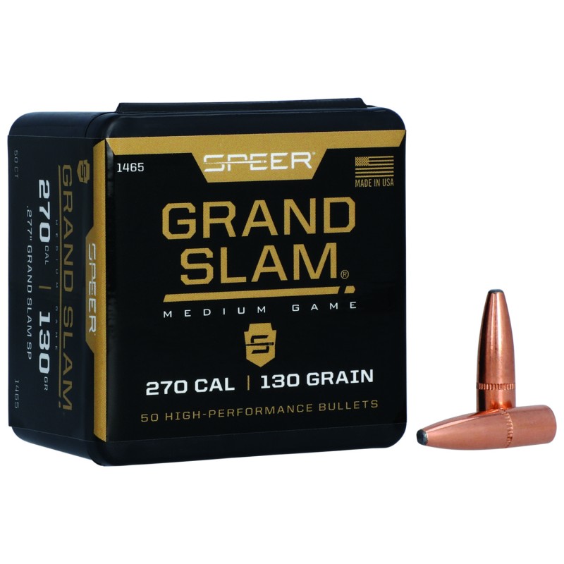 Speer 1465 Grand Slam  270Cal 130gr Soft Point 50 Per Box5 Case