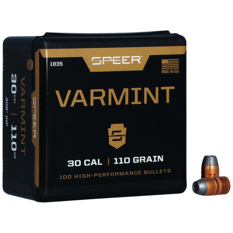 Speer 1835 Varmint  30Cal 110gr Jacketed Hollow Point 100 Per Box5 Case