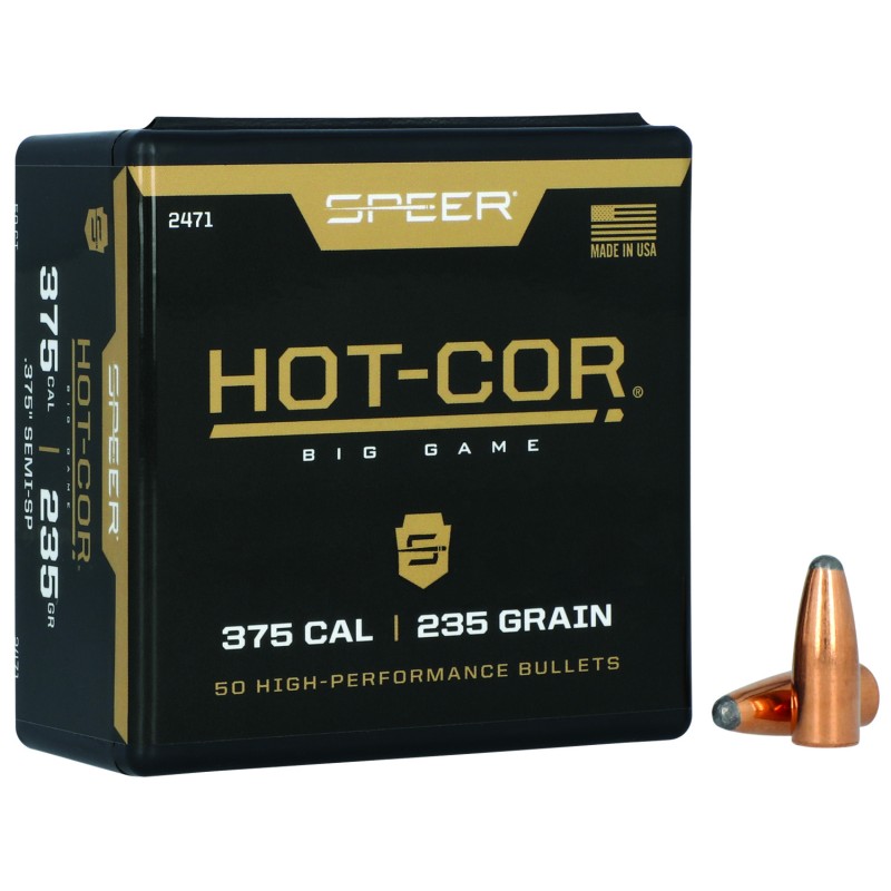 Speer 2471 HotCor  375Cal 235gr Semi Spitzer Soft Point 50 Per Box5 Case