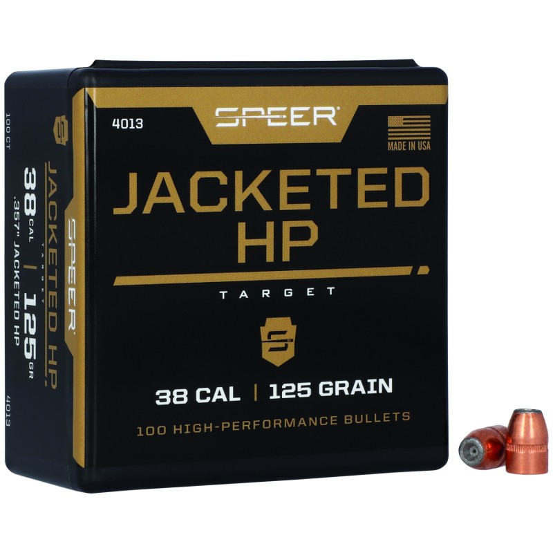 Speer 4013 Handgun  38Cal 125gr Jacketed Hollow Point 100 Per Box5 Case