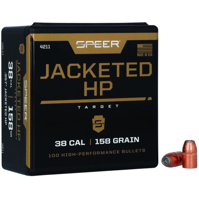 Speer 4211 Handgun  38Cal 158gr Jacketed Hollow Point 100 Per Box5 Case