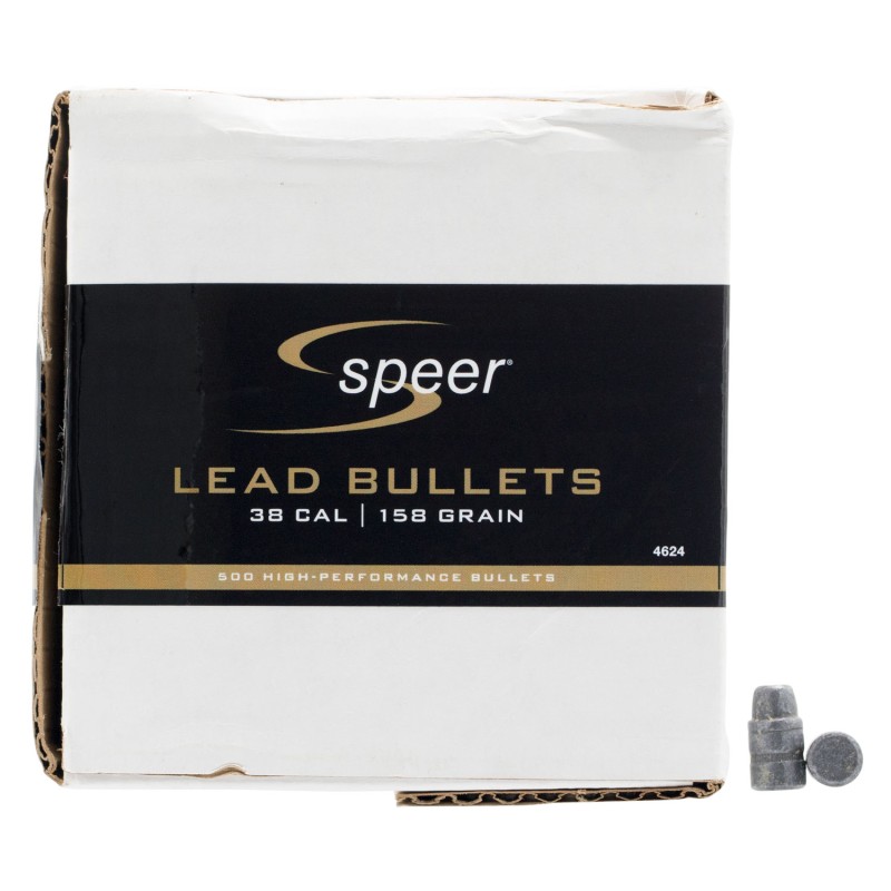 Speer 4624 Handgun  38Cal 158gr Lead Semi Wadcutter 500 Per Box1 Case