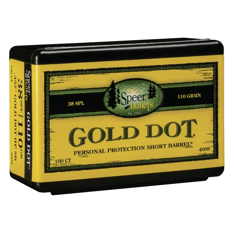 Speer 4009 Gold Dot Personal Protection 38Cal 110gr Hollow Point 100 Per Box5 Case