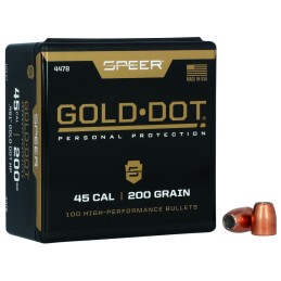 Speer 4478 Gold Dot Personal Protection 45Cal 200gr Hollow Point 100 Per Box5 Case