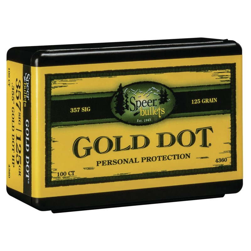 Speer 4360 Gold Dot Personal Protection 357Sig 125gr Hollow Point 100 Per Box5 Case