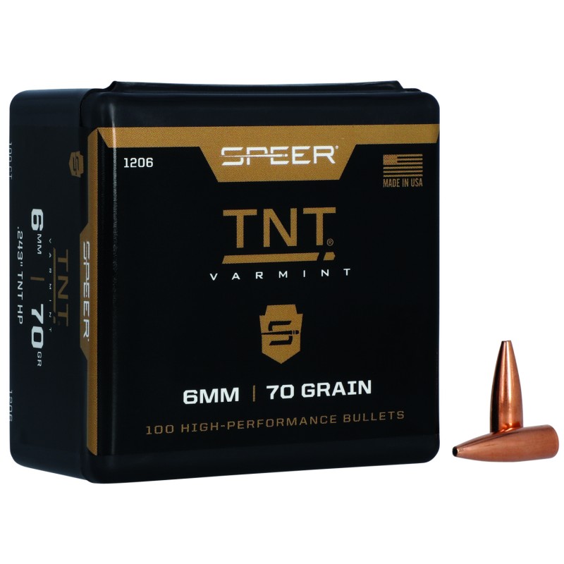 Speer 1206 TNT  6mm 70gr Jacketed Hollow Point 100 Per Box5 Case