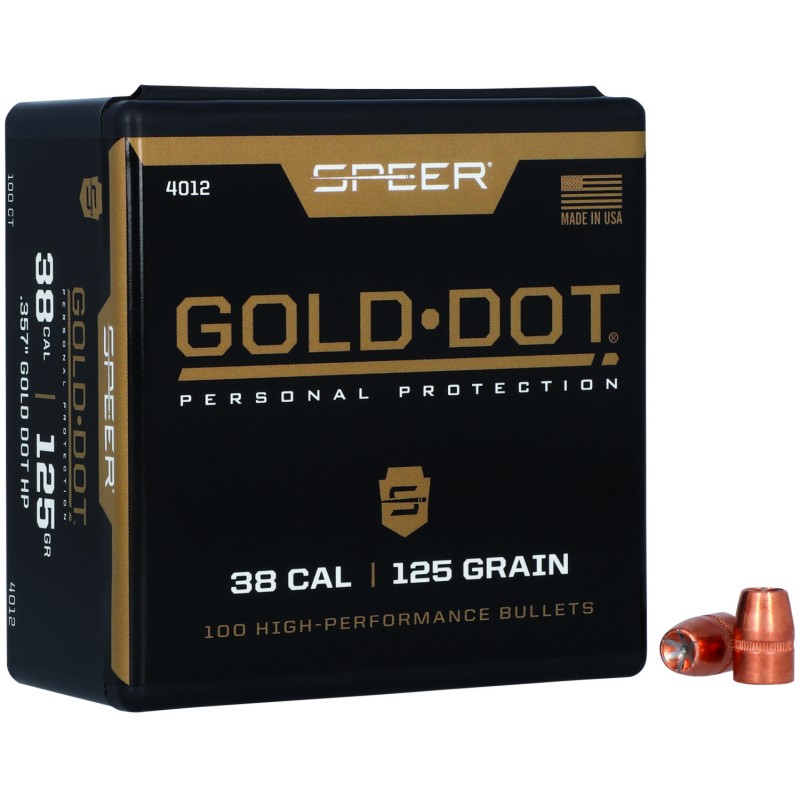 Speer 4012 Gold Dot Personal Protection 38Cal 125gr Hollow Point 100 Per Box5 Case