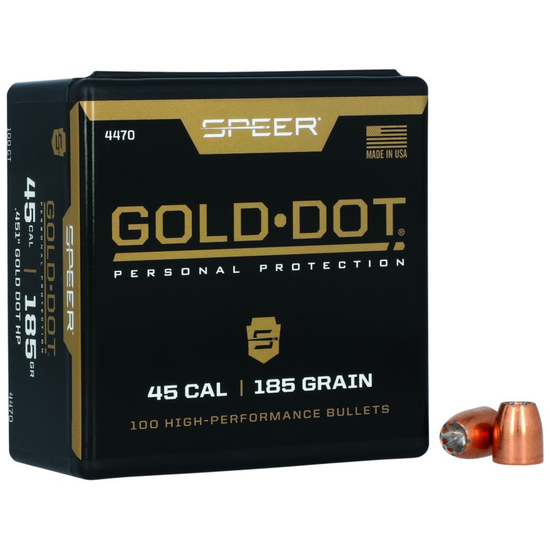 Speer 4470 Gold Dot Personal Protection 45Cal 185gr Hollow Point 100 Per Box5 Case