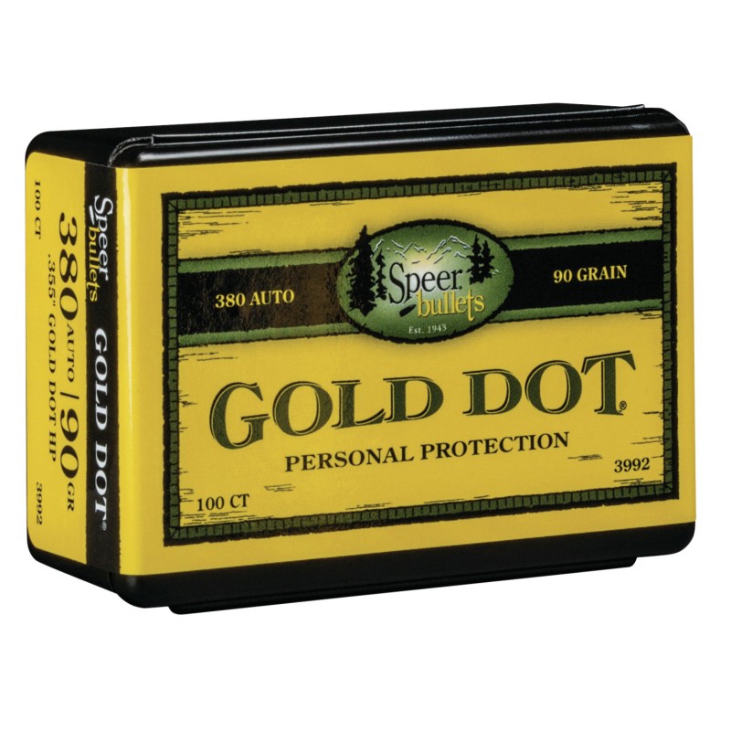 Speer 3992 Gold Dot Personal Protection 9mm .355 90 GR Hollow Point 100 Box