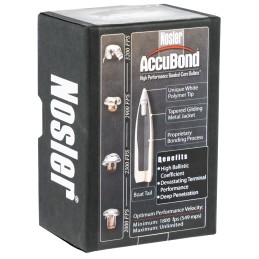 Nosler 53742 AccuBond  25Cal 110gr Spitzer Point Boat Tail 50Box