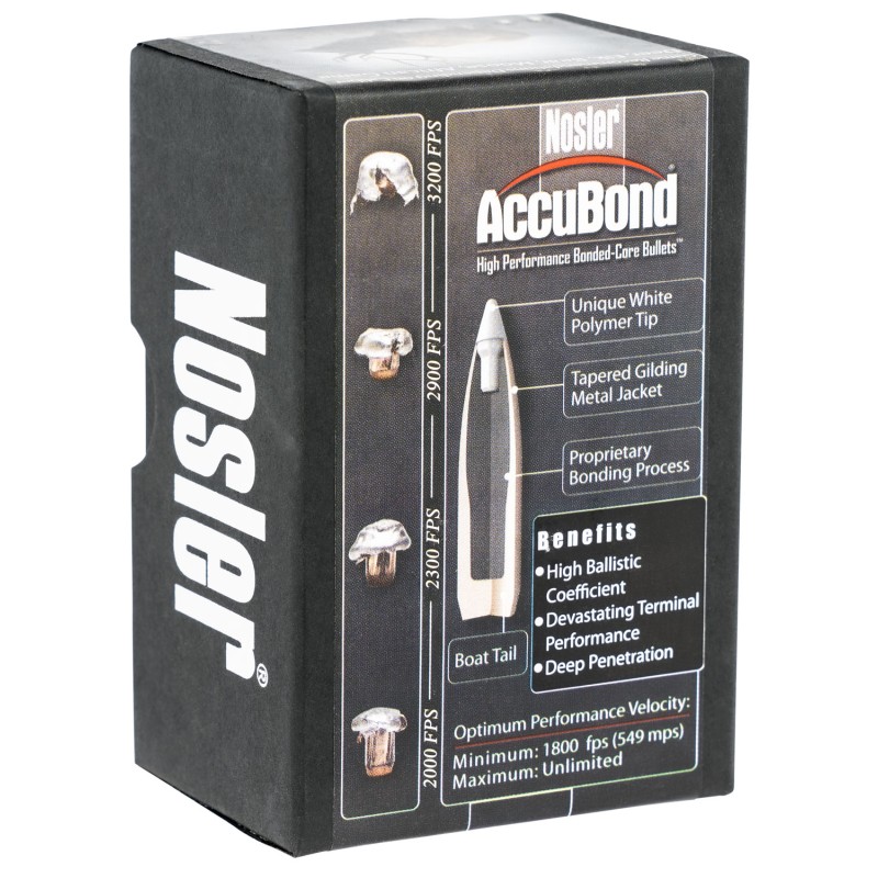 Nosler 53742 AccuBond  25Cal 110gr Spitzer Point Boat Tail 50Box