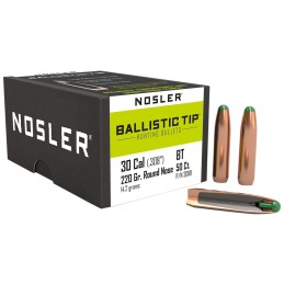 Nosler 30181 Ballistic Tip  30Caliber 220gr Round Nose 50Box