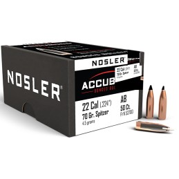 Nosler 53780 AccuBond  22Cal 70gr Spitzer Point 50Box