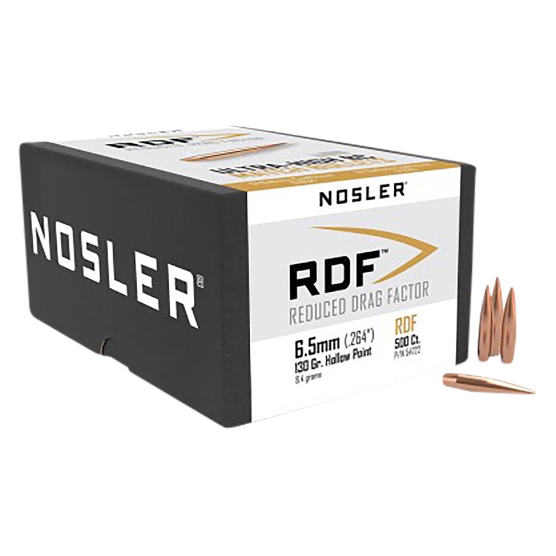 Nosler 54722 RDF Match 6.5Creedmoor 130gr Hollow Point Boat Tail 500Box