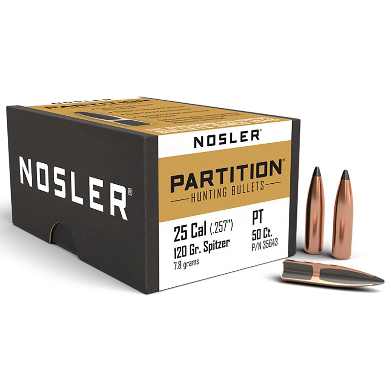 Nosler 35643 Partition  25Cal 120gr Spitzer 50Box