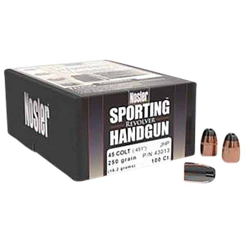 Nosler 43013 Sporting Handgun  45Colt 250gr Jacketed Hollow Point 100Box