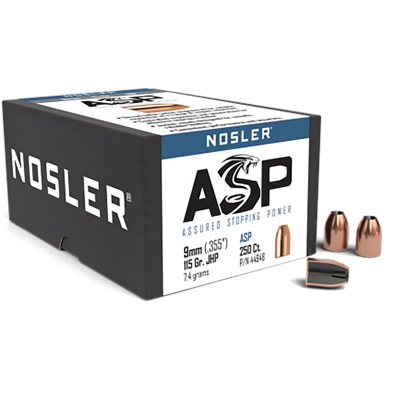 Nosler 44848 Assured Stopping Power  9mm 115gr Jacketed Hollow Point 250Box