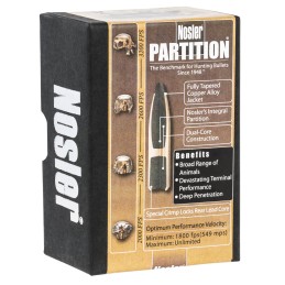 Nosler 16316 Partition  22Cal 60gr Partition Spitzer 50Box