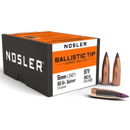 Nosler 24080 Ballistic Tip  6mm 80gr Spitzer Point 100Box