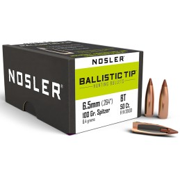 Nosler 26100 Ballistic Tip  6.5Creedmoor 100gr Spitzer 50Box