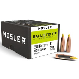 Nosler 27130 Ballistic Tip  270Caliber 130gr Spitzer 50Box