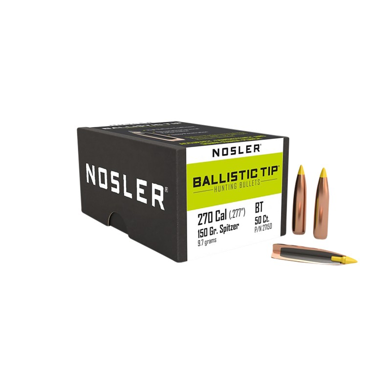 Nosler 27150 Ballistic Tip  270Caliber 150gr Spitzer 50Box