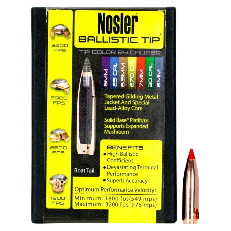 Nosler 28140 Ballistic Tip  7mm 140gr Spitzer 50Box