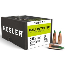 Nosler 30125 Ballistic Tip  30Cal 125gr Spitzer 50Box