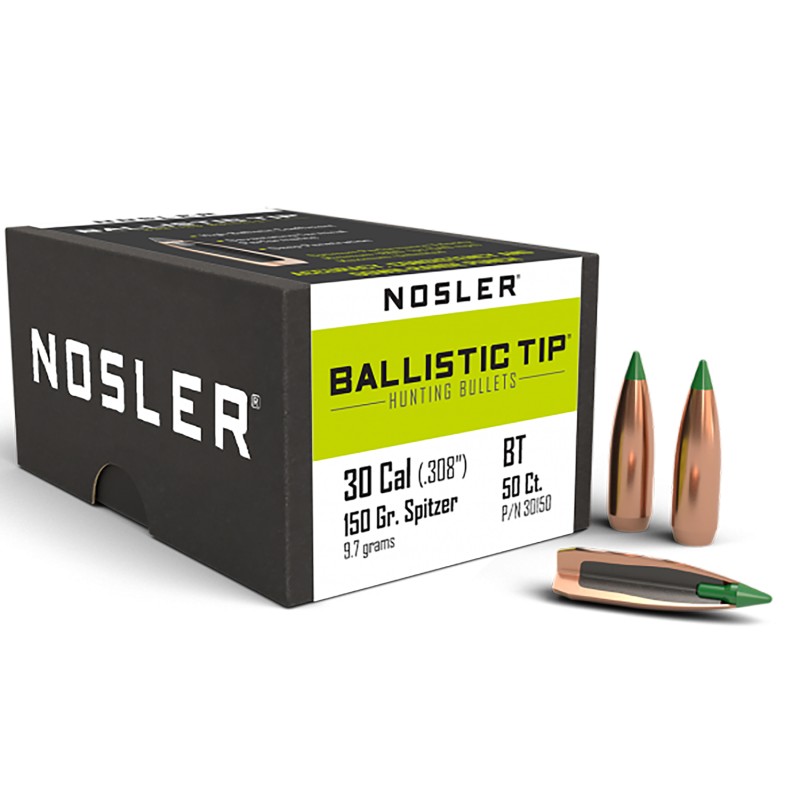 Nosler 30150 Ballistic Tip  30Cal 150gr Spitzer 50Box