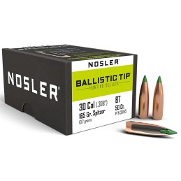 Nosler 30165 Ballistic Tip  30Cal 165gr Spitzer 50Box