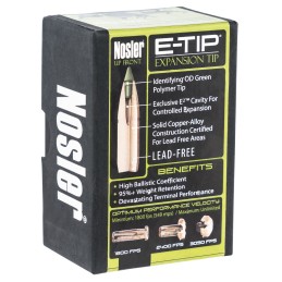 Nosler 59180 ETip  30Cal 180gr Spitzer 50Box