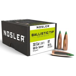 Nosler 30168 Ballistic Tip  30Caliber 168gr Spitzer 50Box