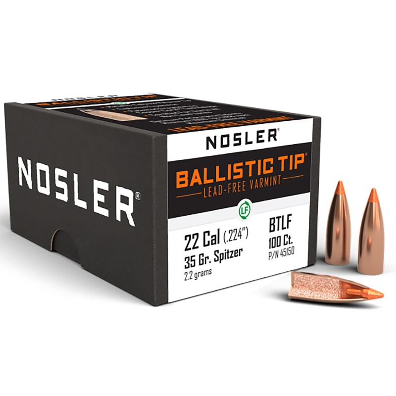 Nosler 45150 Ballistic Tip  22Cal 35gr Ballistic Tip Lead Free 100Box