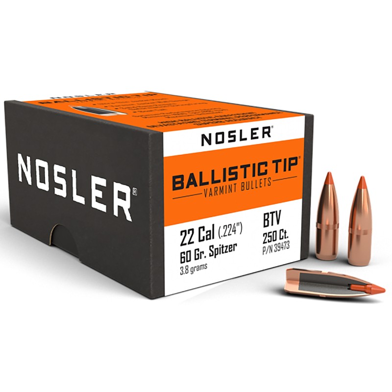 Nosler 39473 Ballistic Tip  22Cal 60gr Ballistic Tip Varmint 250Box