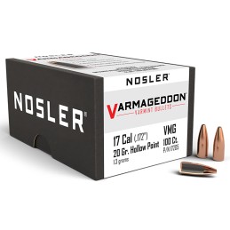 Nosler 17205 Varmageddon  17Cal 20gr Flat Base Hollow Point 100Box