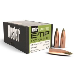 Nosler 59379 ETip  375Cal 260gr Spitzer Boat Tail 50Box