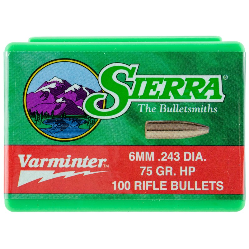 Sierra 1510 Varminter  6mm 75gr Hollow Point 100Box