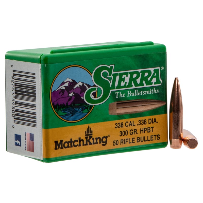 Sierra 9300T MatchKing  338Cal 300gr Hollow Point Boat Tail 50Box