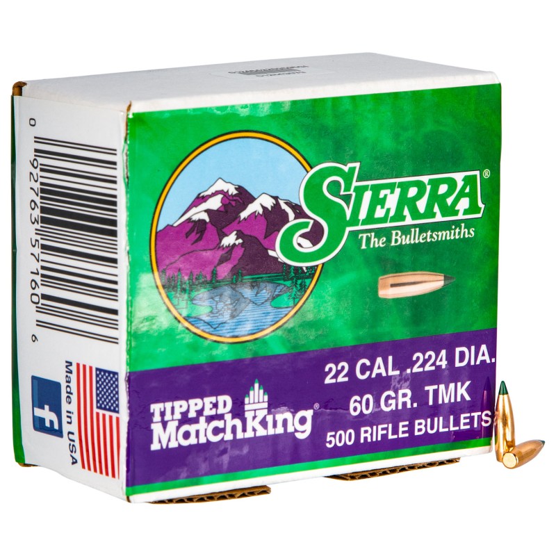 Sierra 7160C Tipped MatchKing  22Cal 60gr Tipped MatchKing 500Box