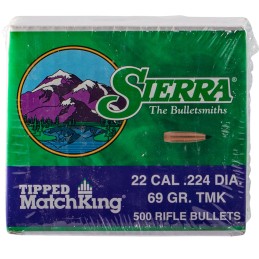 Sierra 7169C Tipped MatchKing  22Cal 69gr Tipped MatchKing 500Box