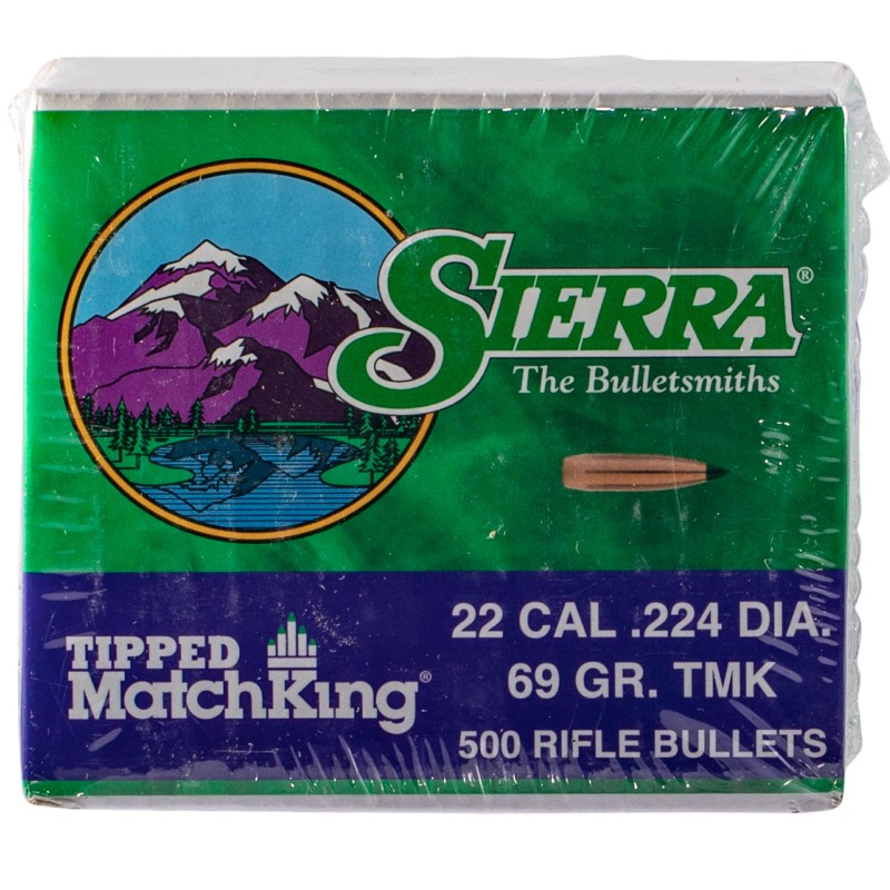 Sierra 7169C Tipped MatchKing  22Cal 69gr Tipped MatchKing 500Box