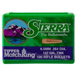 Sierra 7407 Tipped MatchKing  6.5Creedmoor 107gr Tipped MatchKing 100Box