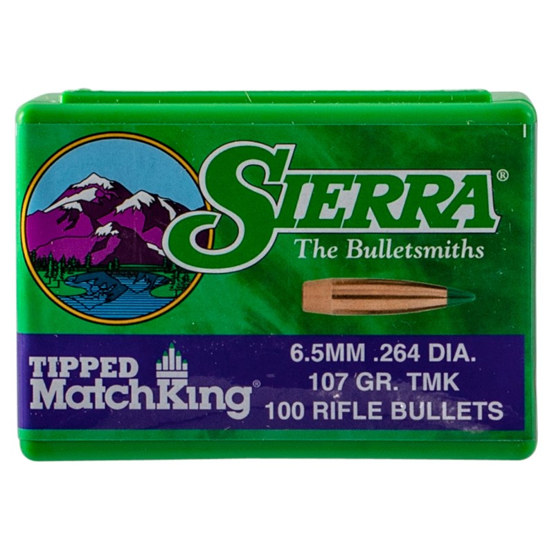 Sierra 7407 Tipped MatchKing  6.5Creedmoor 107gr Tipped MatchKing 100Box