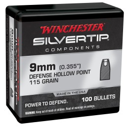 Winchester Ammo WB9ST115X Centerfire Handgun Reloading 9mm 115gr Silvertip Hollow Point 100 Per Box10 Case