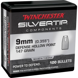 Winchester Ammo WB9ST147X Centerfire Handgun Reloading 9mm 147gr Silvertip Hollow Point 100 Per Box10 Case